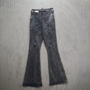 Forever 21 High Rise Gray Flare Jeans-Pull On-Small-NWT-Boho/70s-Long Inseam